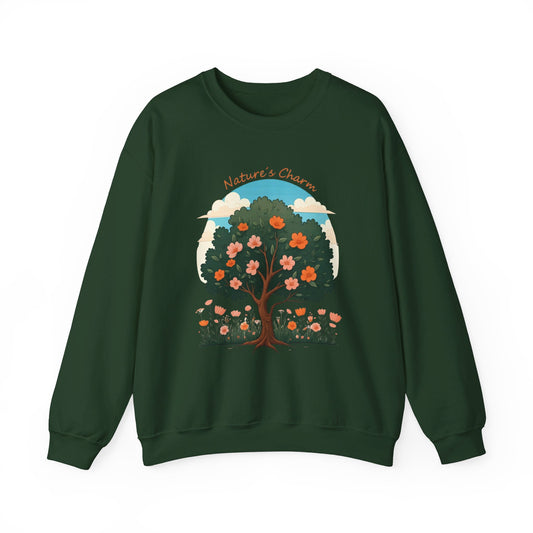 Corea - Sudadera unisex de cuello redondo de mezcla pesada Nature's Charm - StyleMZ 