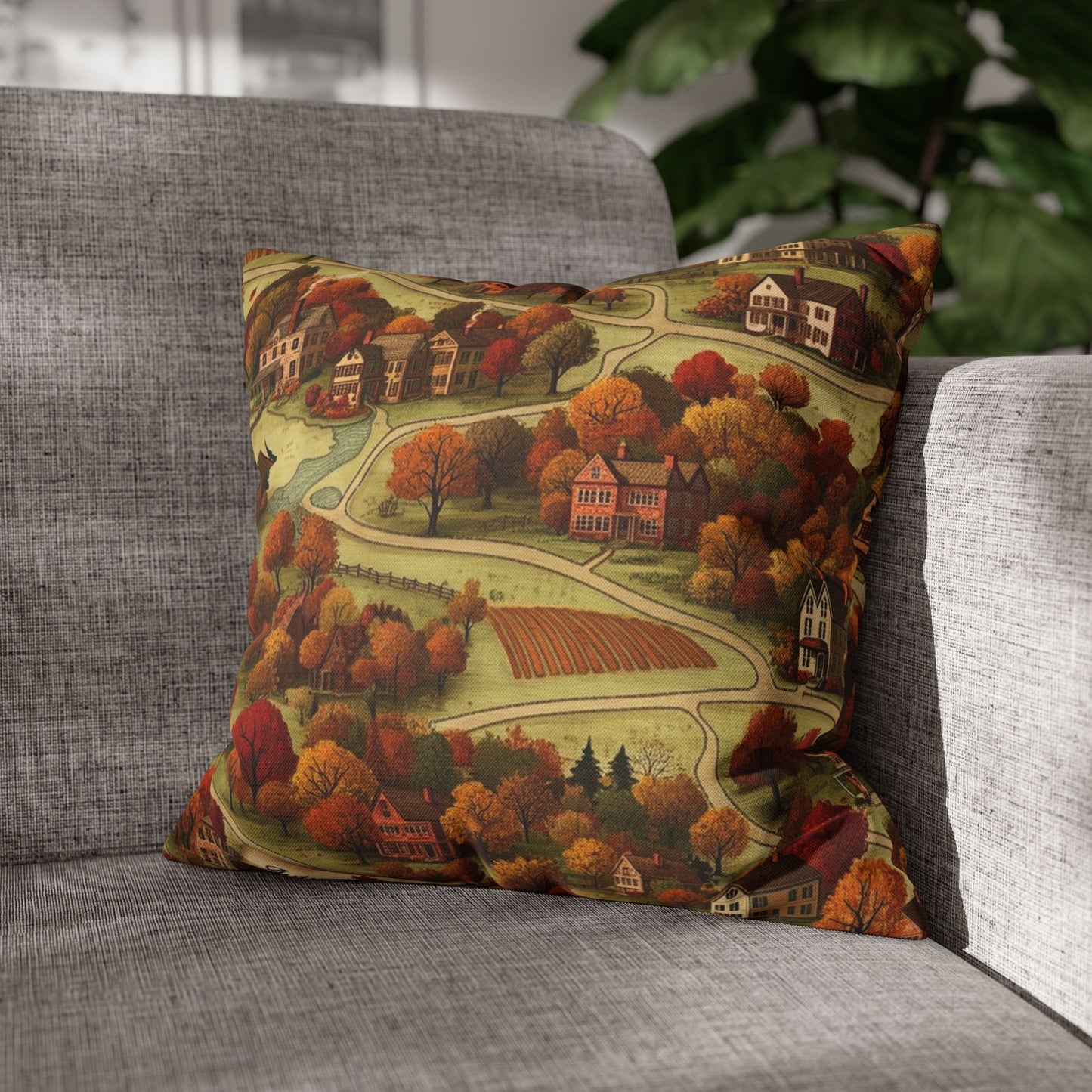 Map of Memories II Spun Polyester Square Pillowcase - StyleMZ