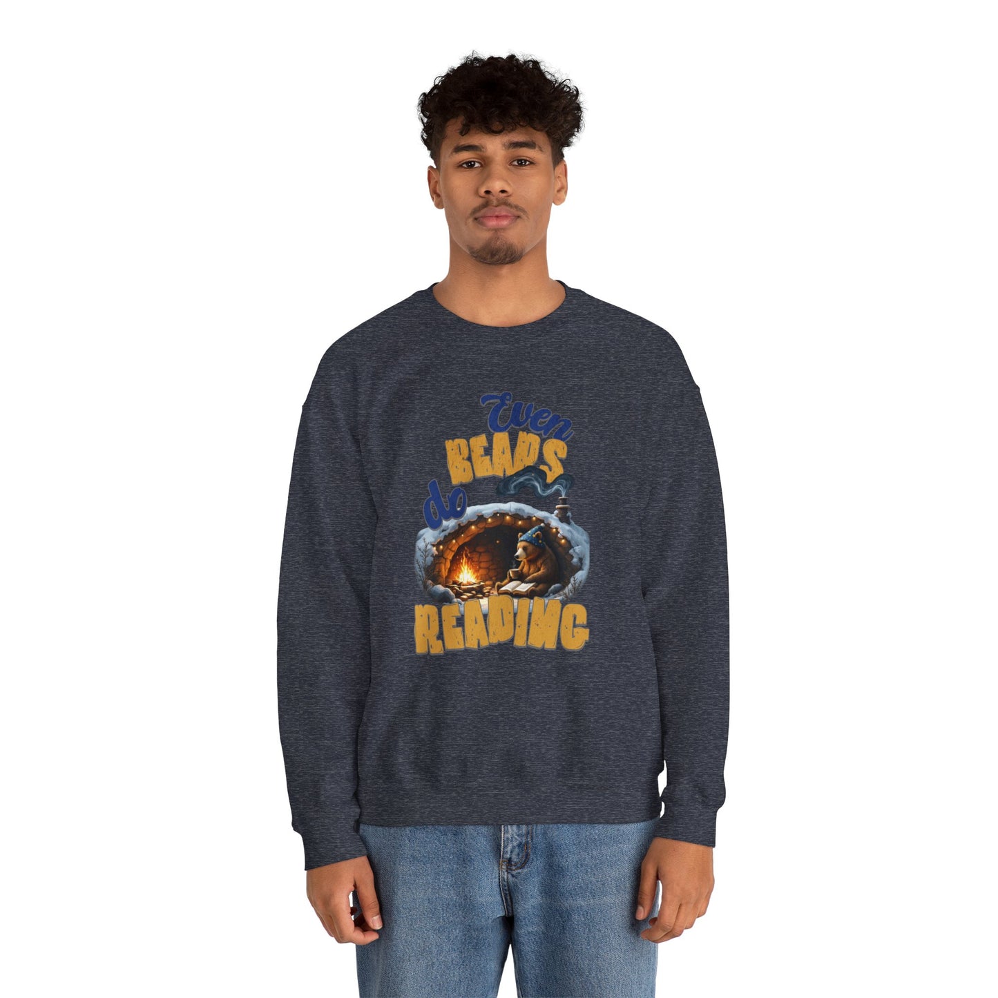 Even bears do reading Unisex Heavy Blend™ Crewneck Sweatshirt - StyleMZ - Stylemz