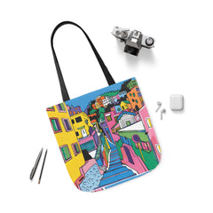 Korea -  The hillside village in Korea Canvas Tote Bag, 5-Color Straps  - StyleMZ