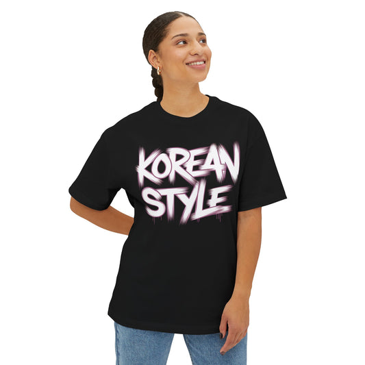 Corea - Camiseta unisex de estilo coreano de gran tamaño y corte cuadrado - StyleMZ 