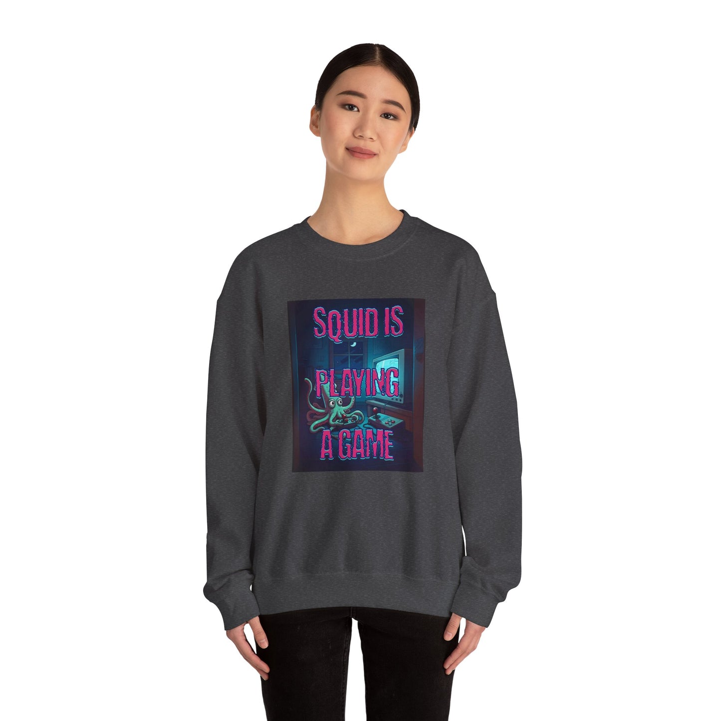 Squid is playing a game Unisex Heavy Blend™ Crewneck Sweatshirt - StyleMZ