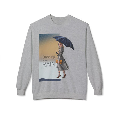 StyleMZ -  Dancing in the rain Unisex Midweight Softstyle Fleece Crewneck Sweatshirt  - StyleMZ