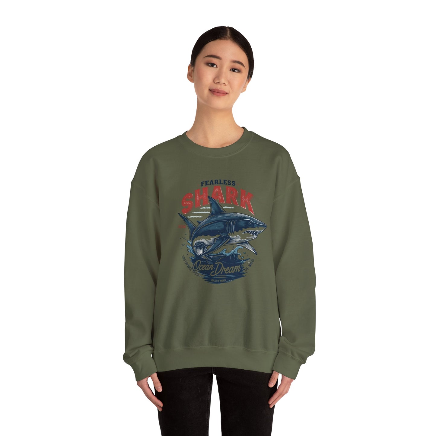 Fearless shark Unisex Heavy Blend™ Crewneck Sweatshirt - StyleMZ