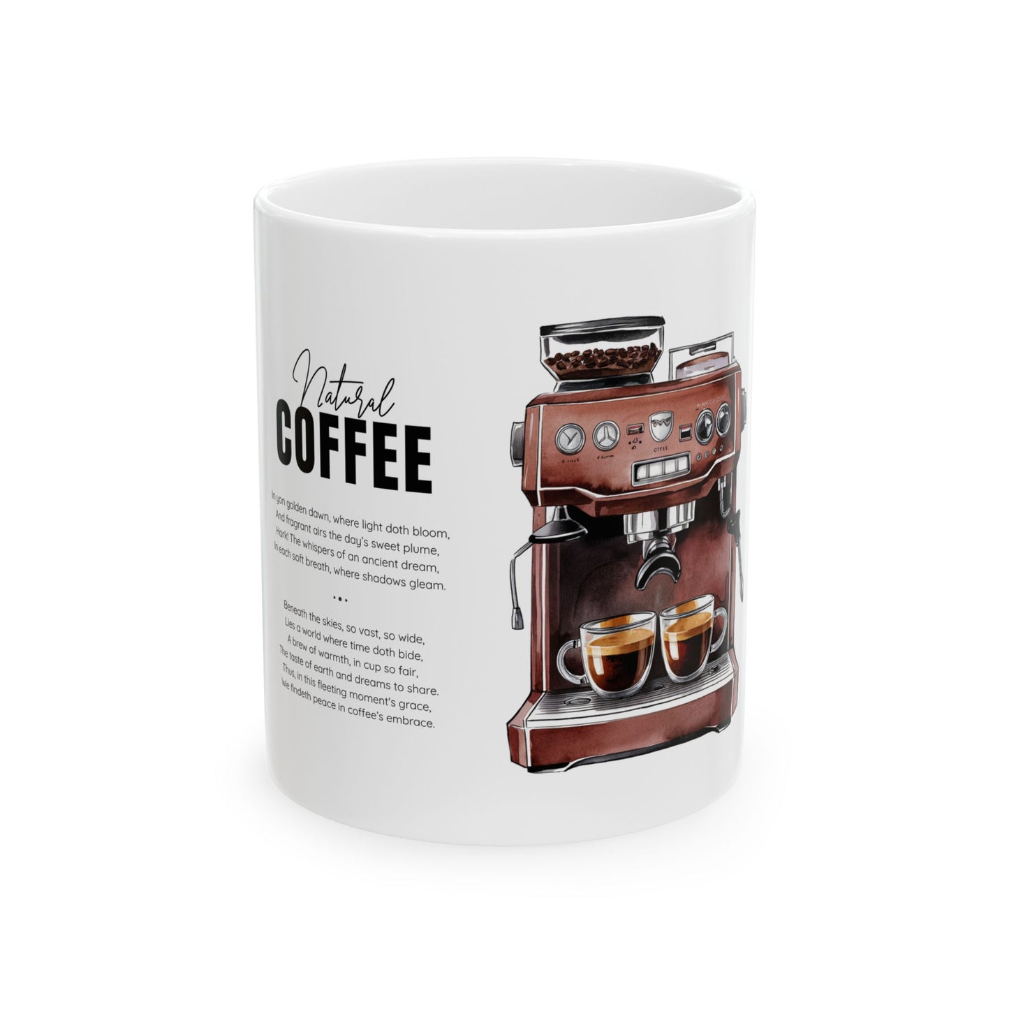 Natural Coffee Ceramic Mug, (11oz, 15oz) - StyleMZ - Stylemz