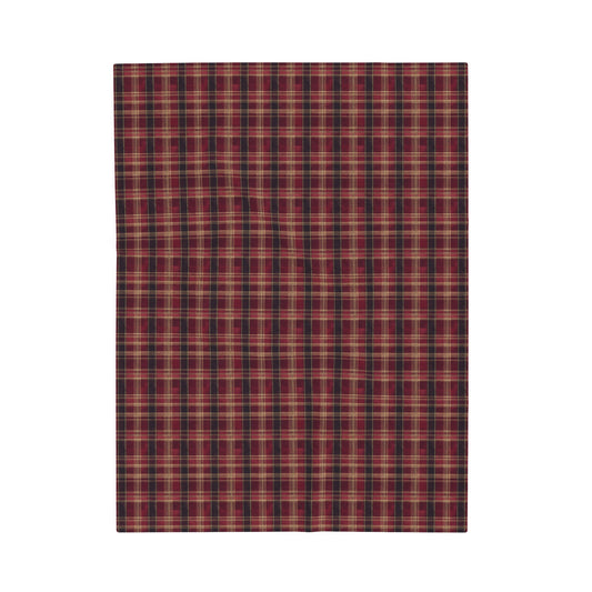 StyleMZ -  Red hues plaid Velveteen Plush Blanket  - StyleMZ