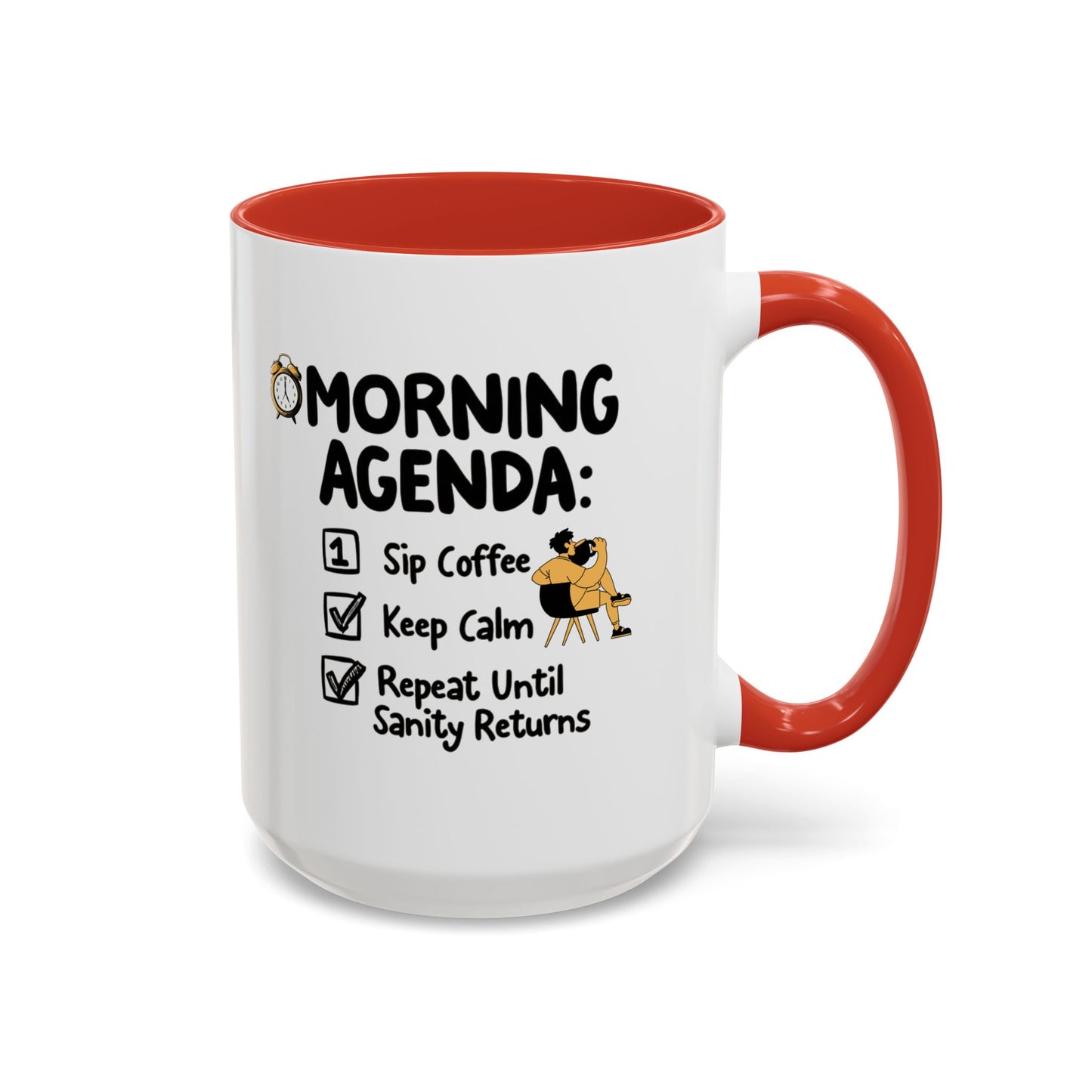 Morning Agenda Accent Coffee Mug (11, 15oz) - StyleMZ