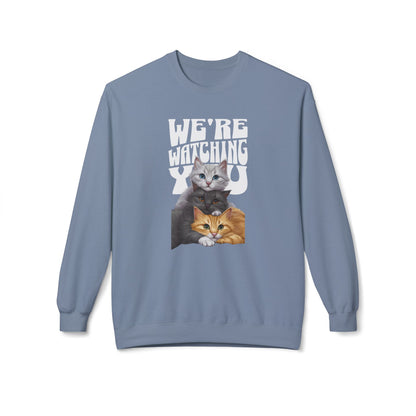 Korea -  We're watching you Unisex Midweight Softstyle Fleece Crewneck Sweatshirt  - StyleMZ