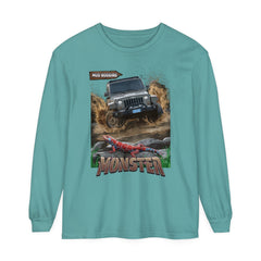 Korea -  Monster car Unisex Garment-dyed Long Sleeve T-Shirt  - StyleMZ