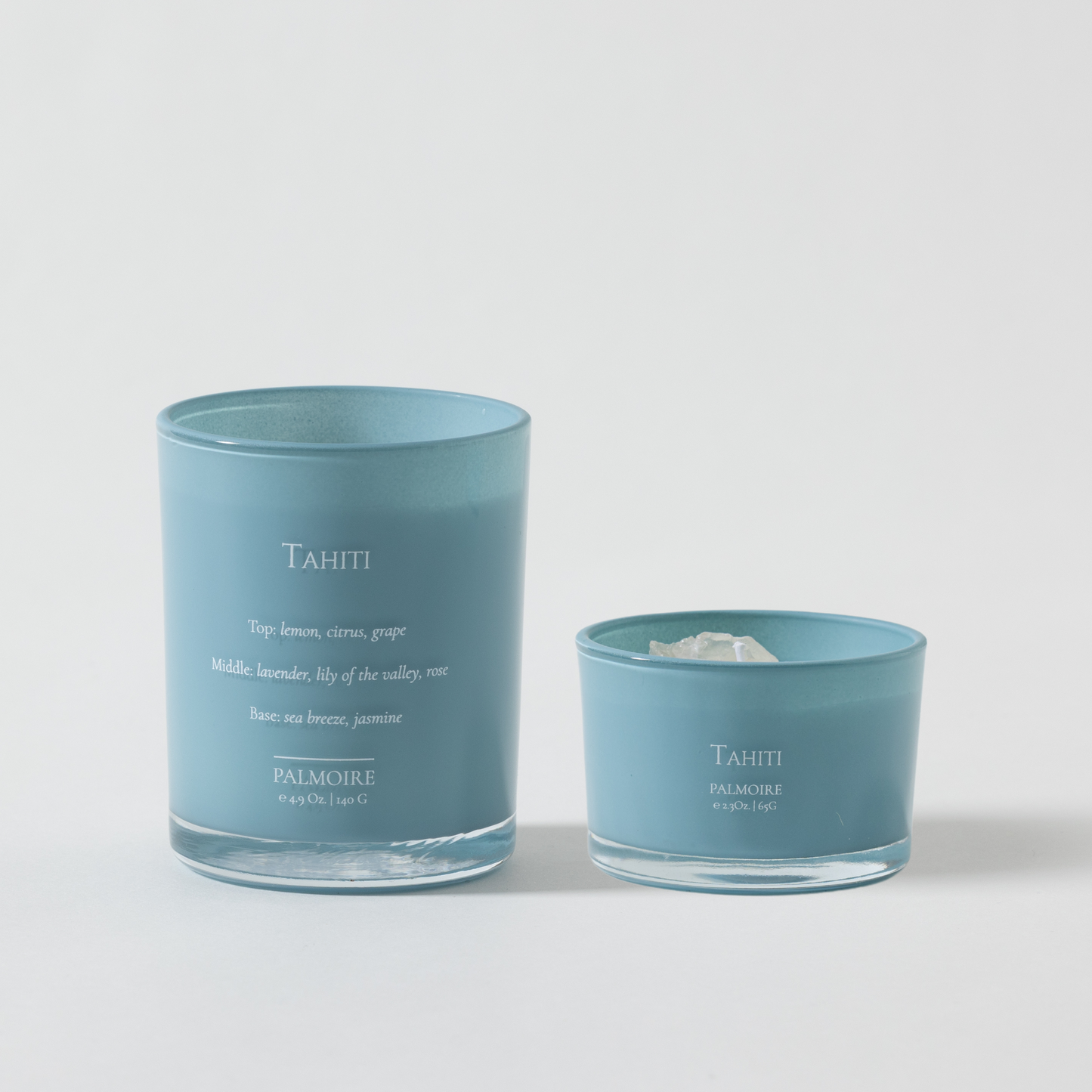 Tahiti Candle Set with Gemstones and Tropical Scents Gift