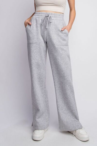 Faith Apparel Full Size Drawstring Straight Leg Sweatpants