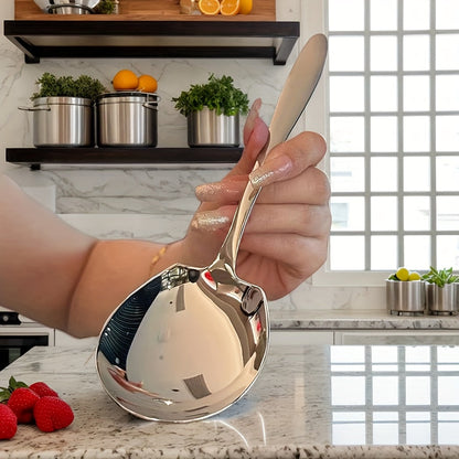 Elegant Polished Finish Stainless Steel Square Serving Spoon