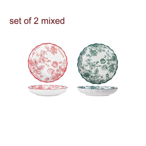 Elegant Rose Floral Salad Plates Set Ideal Gift for Foodies