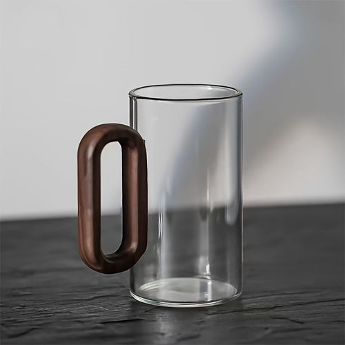 Ecofriendly Glass Mug Set with Dark Walnut Handle - Stylemz