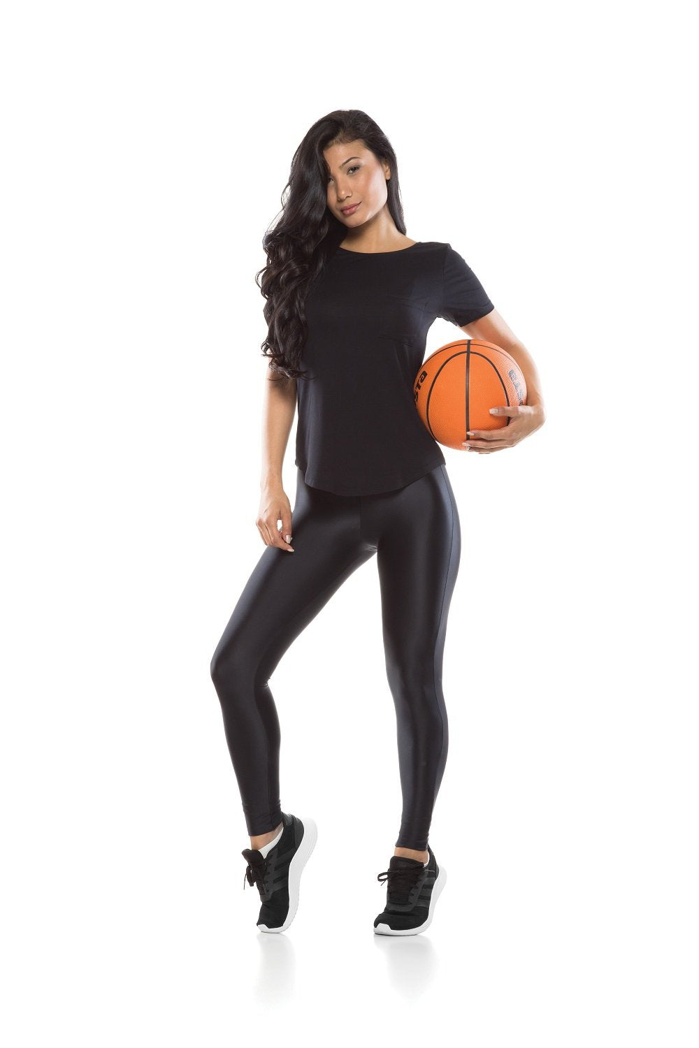 Navy Karen High Waisted Shiny Leggings for Stylish Comfort