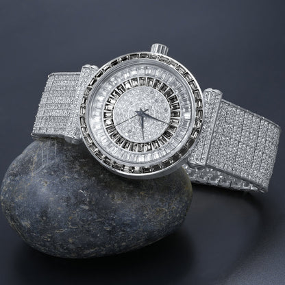 Foxy CZ Iced Out Watch 5110347 with Rhodium Coating