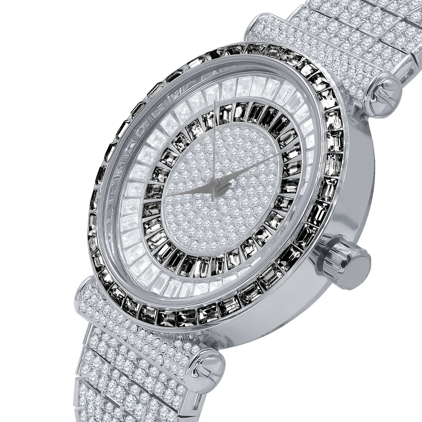 Foxy CZ Iced Out Watch 5110347 with Rhodium Coating