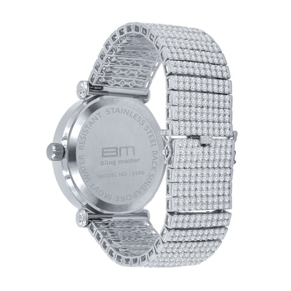 Foxy CZ Iced Out Watch 5110347 with Rhodium Coating