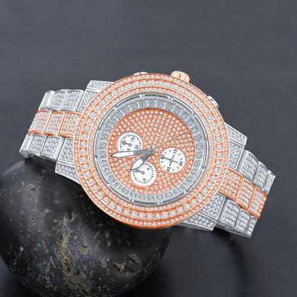 Comely Hip Hop Metal Watch with Bling and Japan Movement