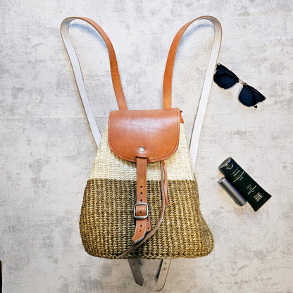 Handwoven Sisal Backpack, Unique African Kiondo Bag