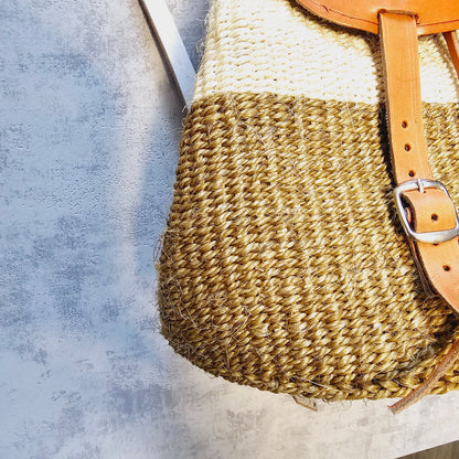 Handwoven Sisal Backpack, Unique African Kiondo Bag