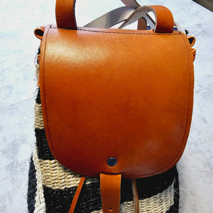 Handwoven Sisal Backpack, Unique African Kiondo Bag