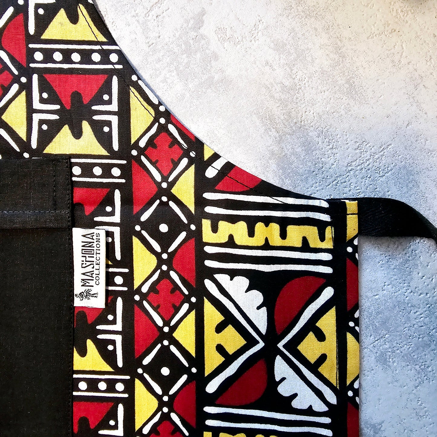 Handmade Kente Bogolan Print African Print Apron with Pocket