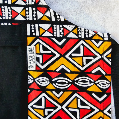 Handmade Bogolan Print African Print Apron with Pocket