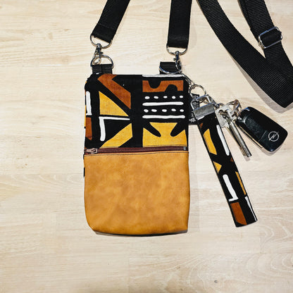 Handmade Phone Bag and Keyfob Set | African Ankara Style