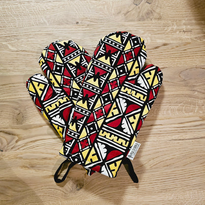 Handmade Apron and Matching Oven Gloves Set in Cotton