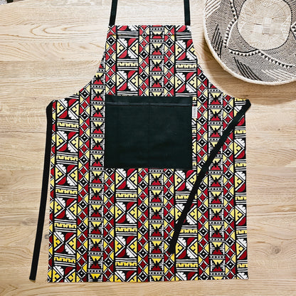 Handmade Apron and Matching Oven Gloves Set in Cotton