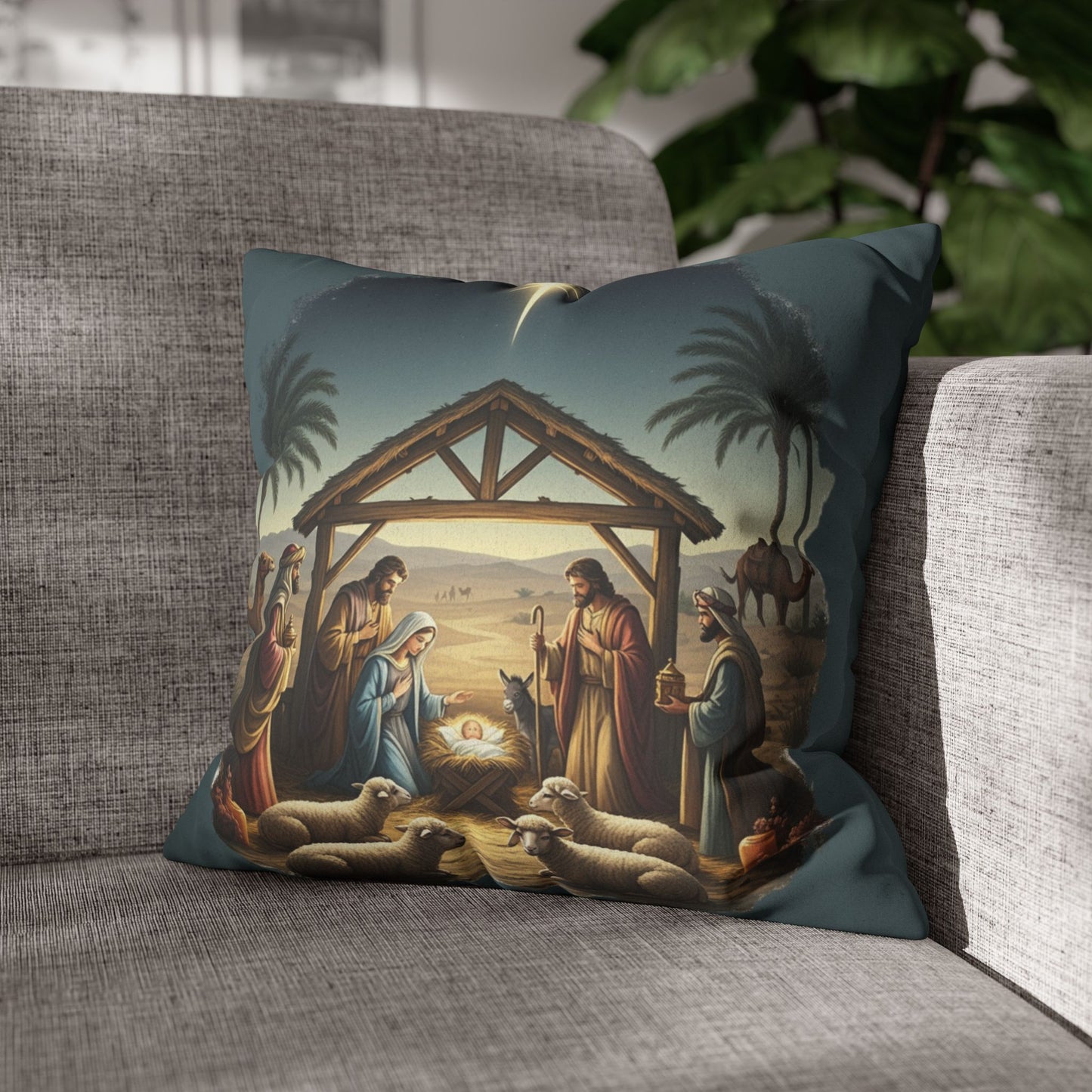 The baby was Jesus Faux Suede Square Pillowcase - StyleMZ