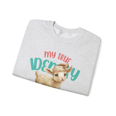 StyleMZ - Sudadera unisex de cuello redondo de mezcla pesada I'm a baby lamb - StyleMZ 