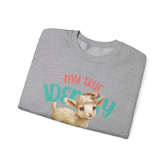 StyleMZ - Sudadera unisex de cuello redondo de mezcla pesada I'm a baby lamb - StyleMZ 