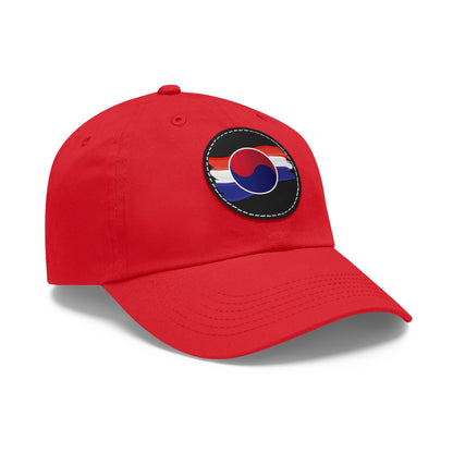 Korea -  Korean Flag Hat with Leather Patch (Round)  - StyleMZ