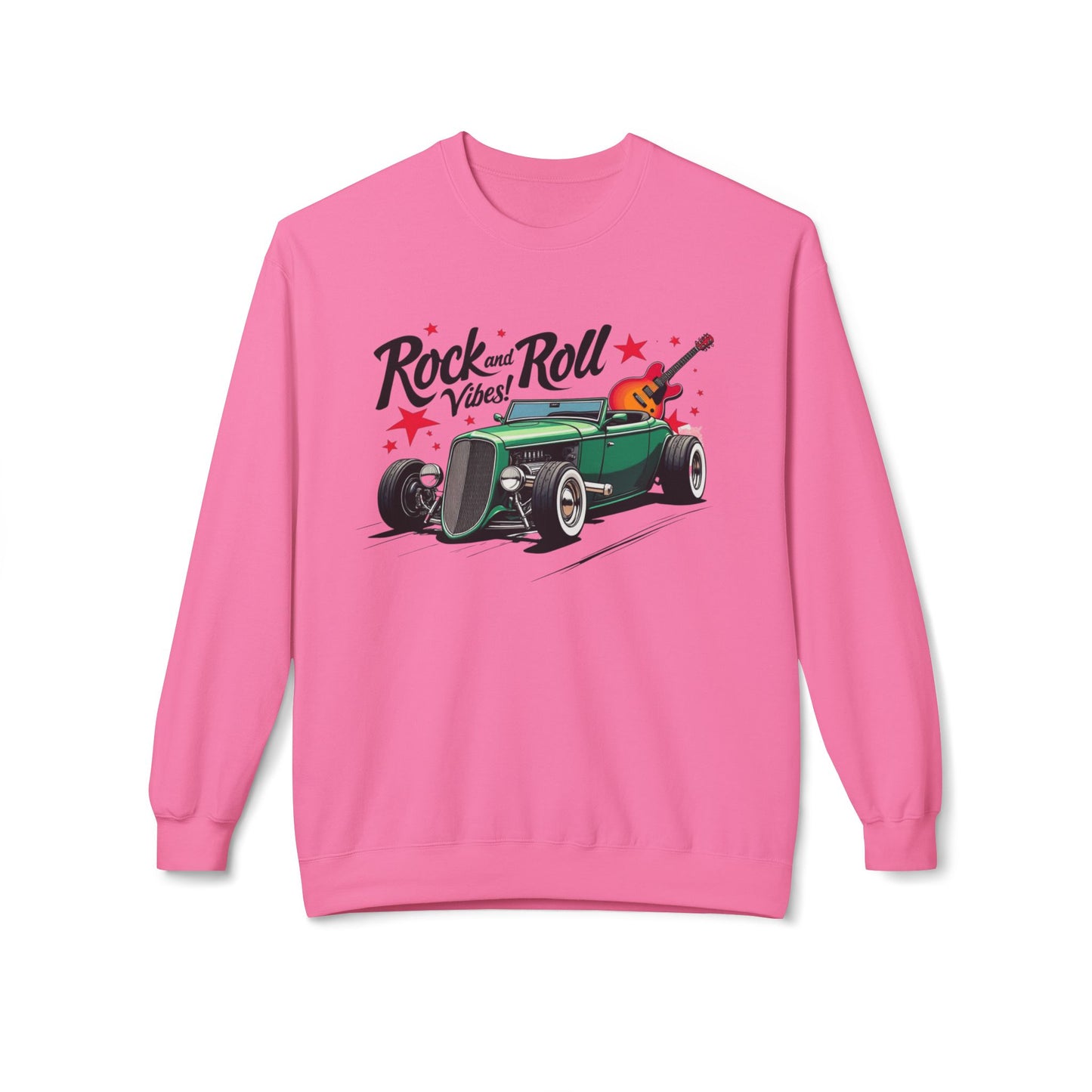 Rock & Roll Vibes Unisex Midweight Softstyle Fleece Crewneck Sweatshirt - StyleMZ