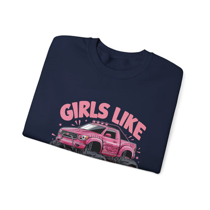 Korea - Girls like monster trucks Unisex Heavy Blend™ Crewneck Sweatshirt - StyleMZ - Stylemz