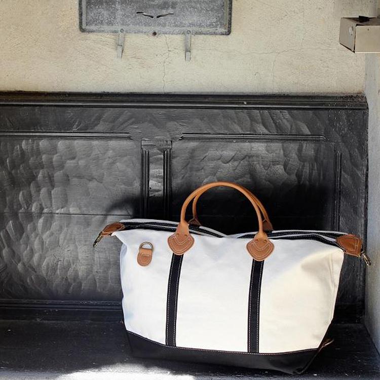 Stylish Weekender Duffel with Leather Trim and Personalization