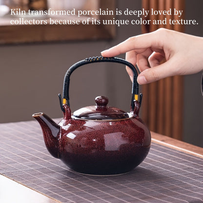 1pc Unique Kiln-Changed Ceramic Teapot 25.36 oz Novelty