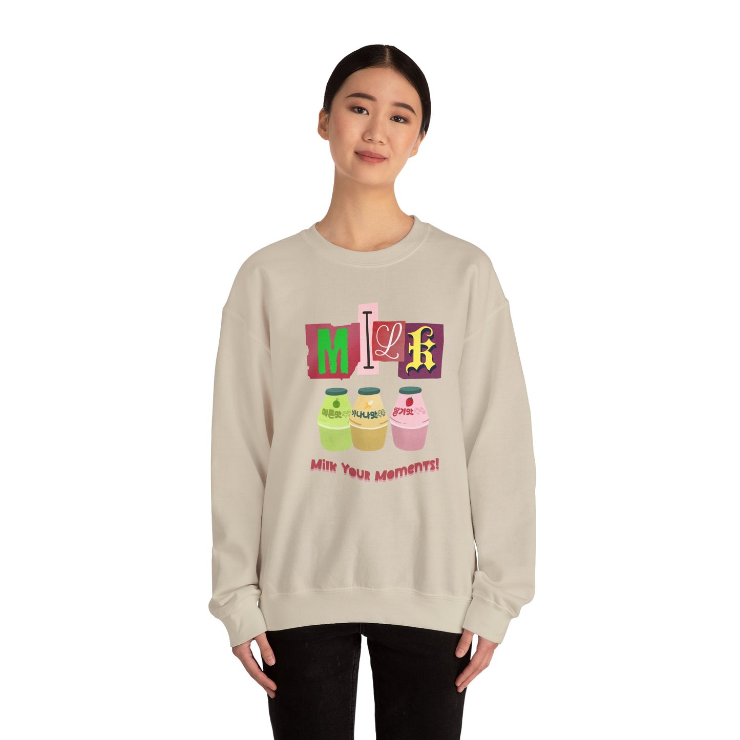 Milk your moment! Unisex Heavy Blend™ Crewneck Sweatshirt - StyleMZ