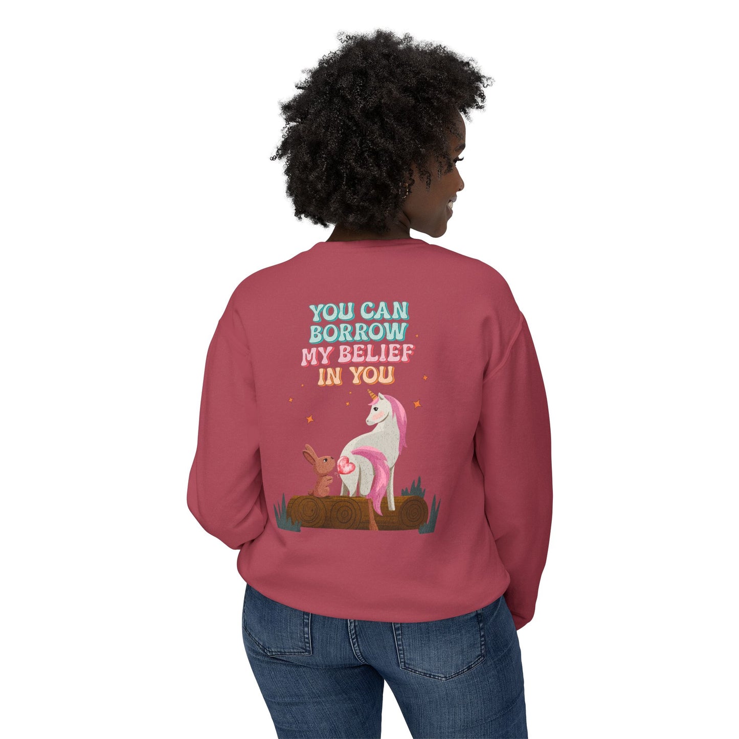 Korea -  You can have my belief in you Unisex Lightweight Crewneck Sweatshirt  - StyleMZ