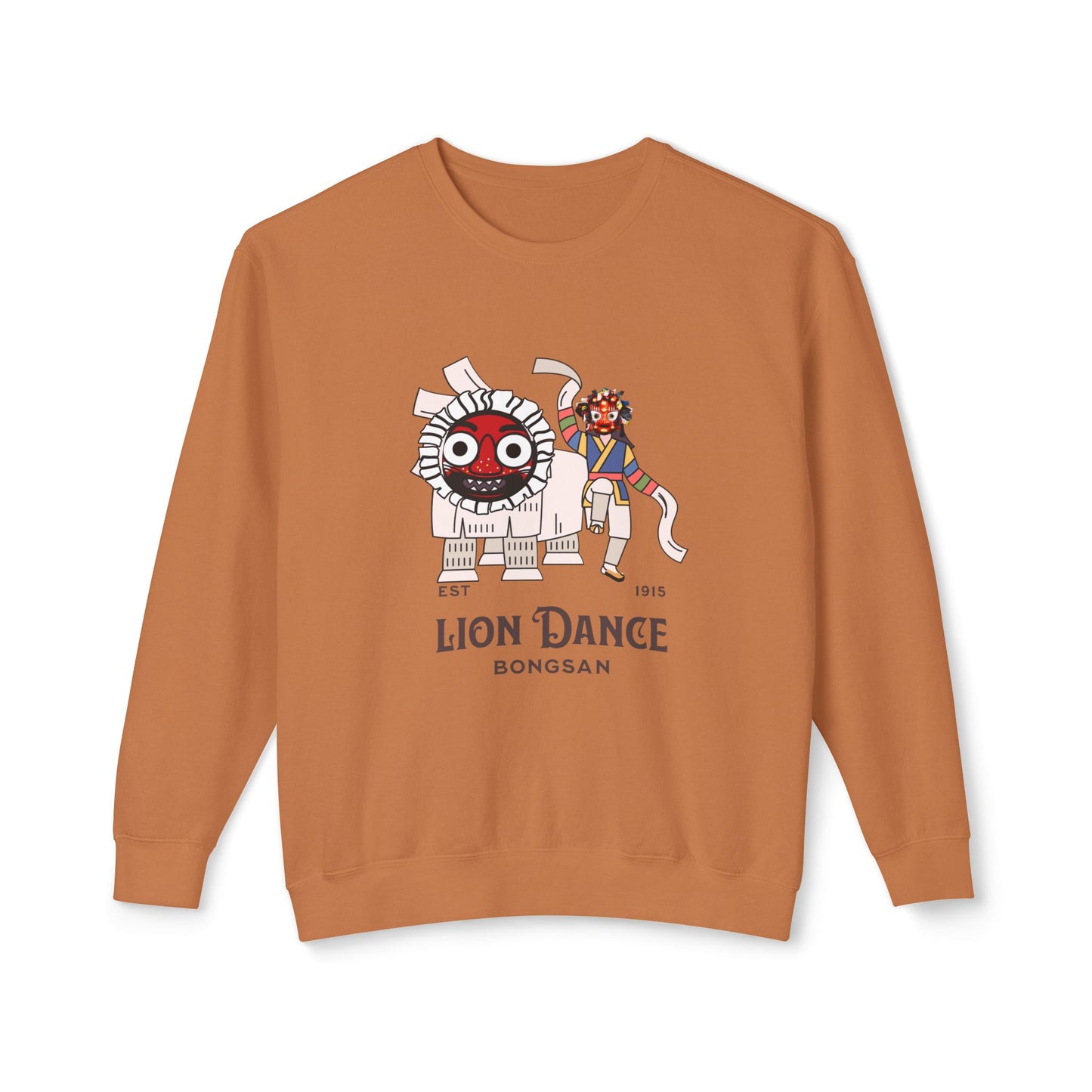 Korean traditional lion dance Unisex Lightweight Crewneck Sweatshirt - StyleMZ