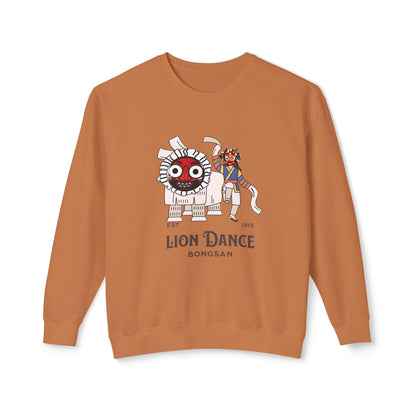 Korean traditional lion dance Unisex Lightweight Crewneck Sweatshirt - StyleMZ