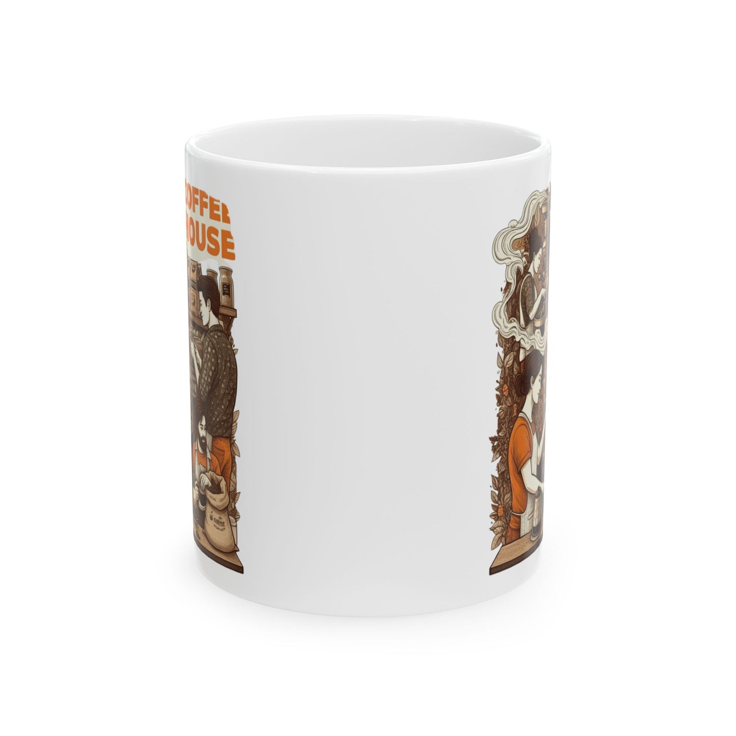 Coffee House Ceramic Mug, (11oz, 15oz) - StyleMZ - Stylemz