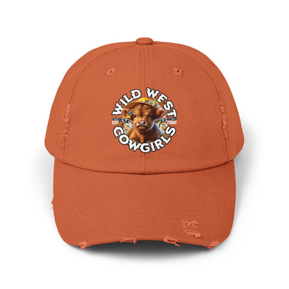 Korea - Wild West Cow Girls Unisex Distressed Cap - StyleMZ - Stylemz