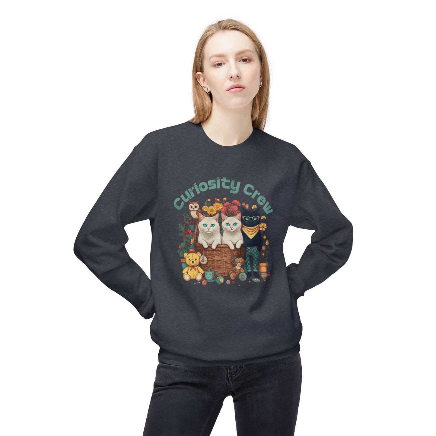 Curiosity Crew Unisex Midweight Softstyle Fleece Crewneck Sweatshirt  - Korea  - StyleMZ