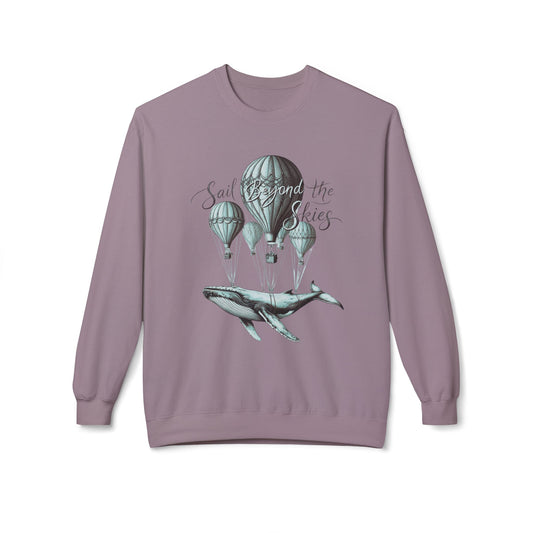 Korea - Sail Beyond the Skies Unisex Midweight Softstyle Fleece Crewneck Sweatshirt - StyleMZ - Stylemz