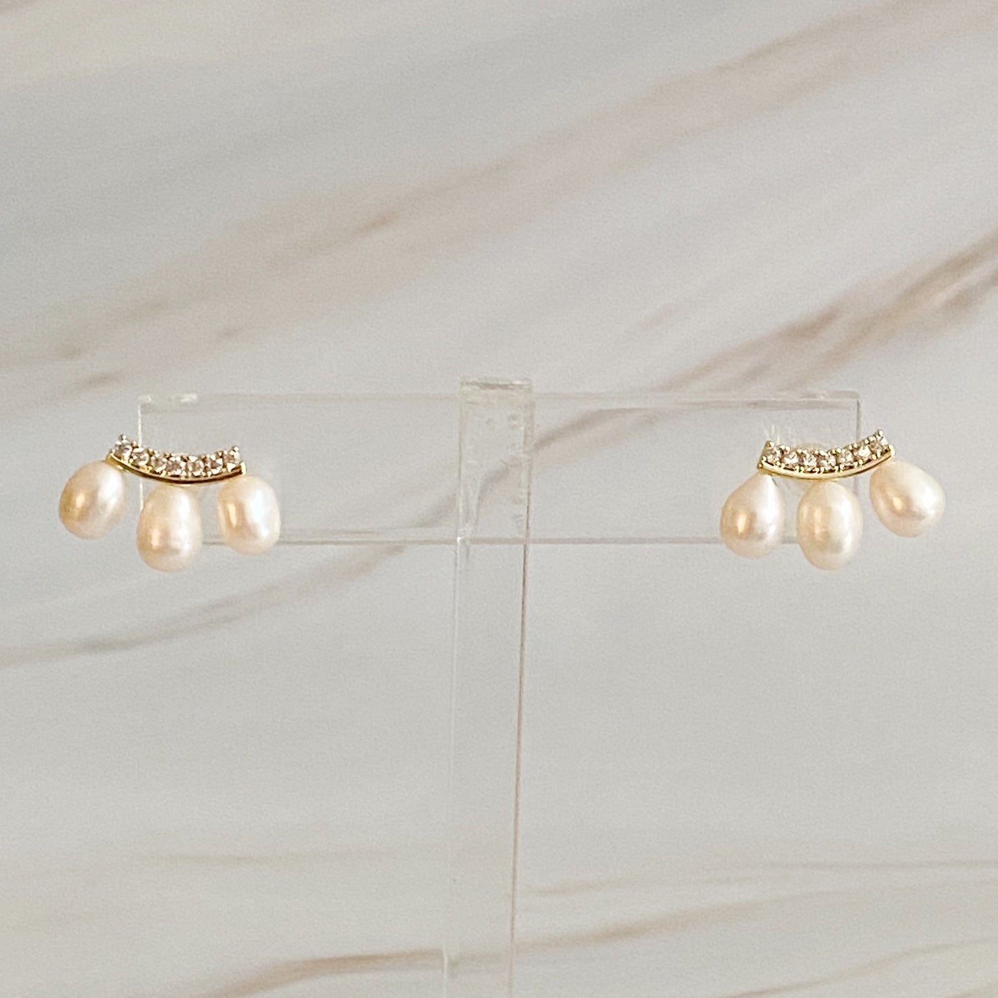 My Beauty Secret Mini Stud Earrings with Pearl Details