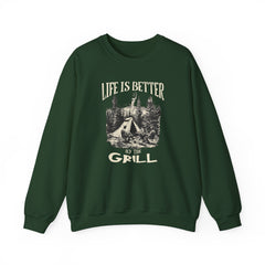 Sudadera unisex con cuello redondo y mezcla pesada Life is better - Corea - StyleMZ 