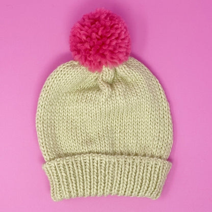 Vintage Charm Color Pom Beanie for Stylish Winter Wear